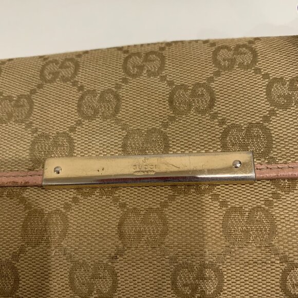 Gucci Beige GG Canvas Long Wallet Sku#84184 (Gently used, snap loose) - Picture 12 of 12